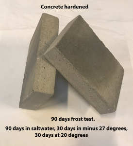 Concrete hardened 90 Days Frost Test