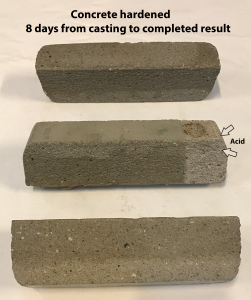 Concrete harened 8 Days From Casting To Use