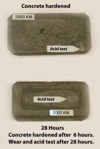 Concrete harened Acid Test