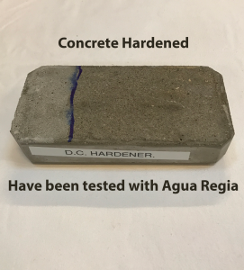 Concrete harened Agua Regia test